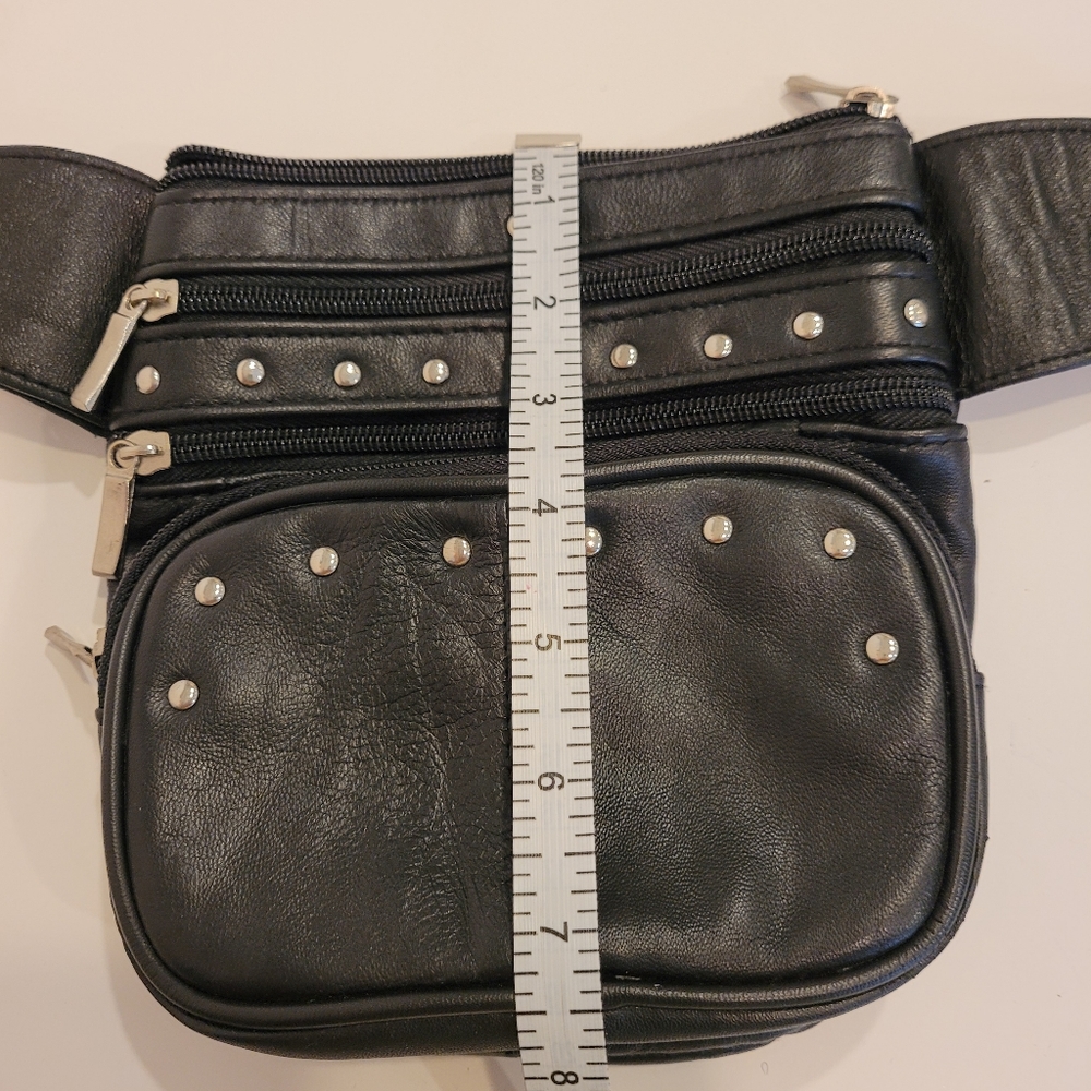 Black motorcycle purse